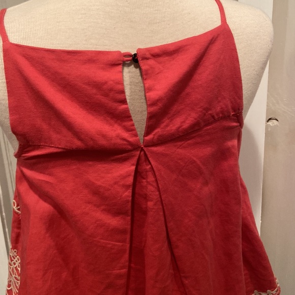 VanessaVirginia Anthro Pink Embroidered Eyelet Tank Top - Picture 3 of 5